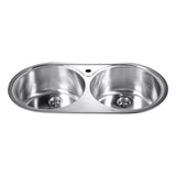 Dawn? Top Mount Round Equal Double Bowl Sink with One Pre-Cut Faucet Hole