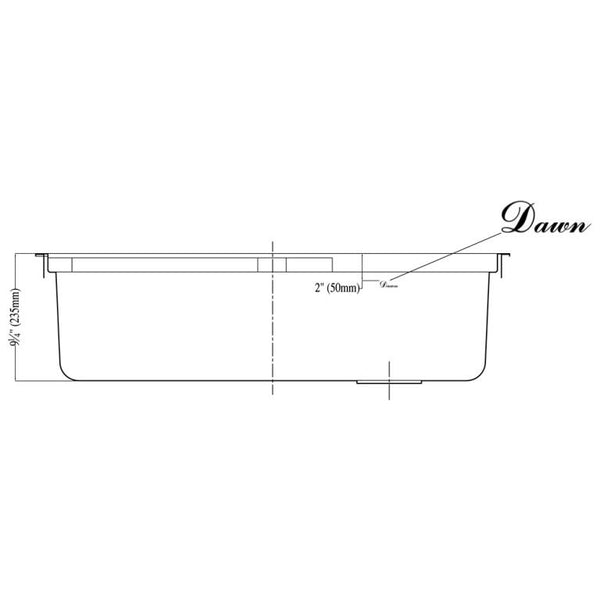 Dawn? Top Mount Single Bowl Sink with Three Pre-cut Faucet Holes 