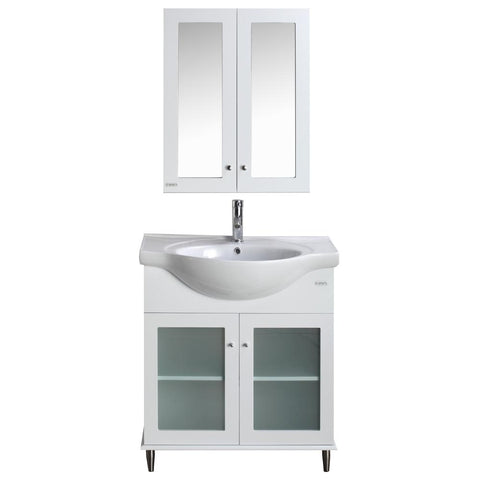 Eviva TUX?  24" Inch White Bathroom Vanity with a white Porcelain Sink