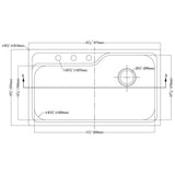 Dawn? Top Mount Single Bowl Sink with Three Pre-cut Faucet Holes