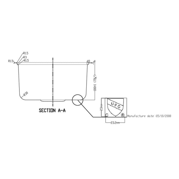 Dawn? Top Mount Single Bowl Bar Sink with Two Pre-cut Faucet Holes
