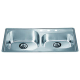 Dawn? Top Mount Double Bowl Sink with Three Pre-cut Faucet Holes