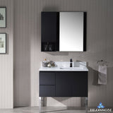 Monaco 36" Right Vanity Set with Chrome Legs