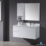 Monaco 42" Wall Mount Right Vanity Set with Mirror and Wall Cabinet