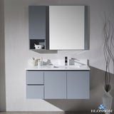 Monaco 42" Wall Mount Right Vanity Set with Mirror and Wall Cabinet