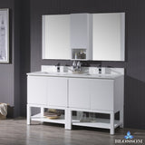 Monaco 60" Double Vanity Set with Mirror and Wall Cabinet