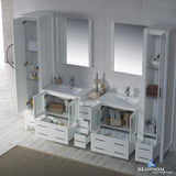 Sydney 102" Vanity Set with Mirror Linen Cabinet