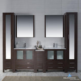 Sydney 102" Vanity Set with Mirror Linen Cabinet