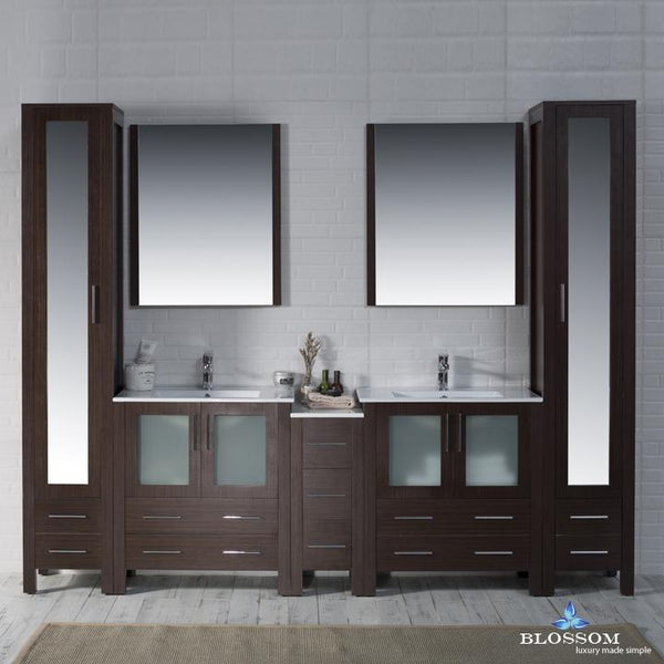 Sydney 102" Vanity Set with Mirror Linen Cabinet