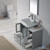 Sydney 36" Vanity Set with Vessel Sink and Side Cabinet