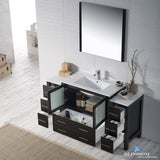 Sydney 60" Vanity Set with Double Side Cabinets