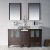 Sydney 60" Double Vanity Set with Vessel Sinks and Mirrors