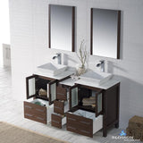 Sydney 60" Double Vanity Set with Vessel Sinks and Mirrors