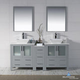 Sydney 72" Double Vanity Set with Vessel Sinks and Mirrors