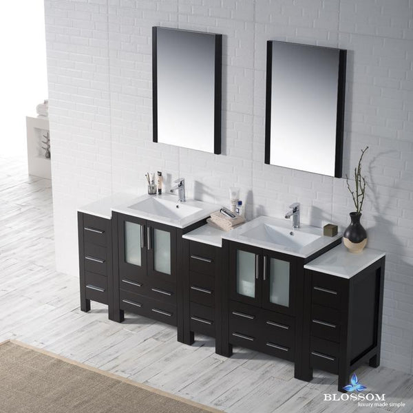 Sydney 84" Vanity Set with Double Side Cabinets