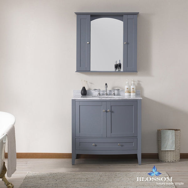 Rome 36" Vanity Set with Mirror and Wall Cabinets