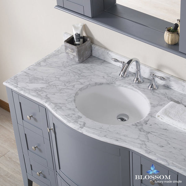 Rome 48" Vanity Set with Mirror and Wall Cabinets
