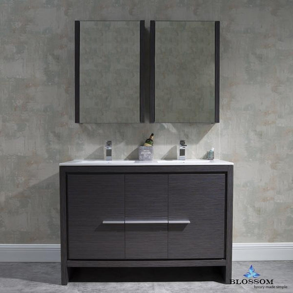 Milan 48" Double Vanity Set with Medicine Cabinets