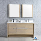 Milan 60" Double Vanity Set with Mirrors