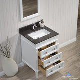 Bordeaux 24" Vanity Set with Mirror and Mocha Woodland Quartz Countertop