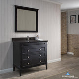 Bordeaux 36" Vanity Set with Mirror and Mocha Woodland Quartz Countertop