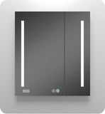 AQUADOM Led Medicine cabinet for Bathroom With Dimable LED Light- Integrated Clock & USB Ports With Outlets-Recessed & Surface Mount-Defog Mechanism (36in x 30in x 5in)