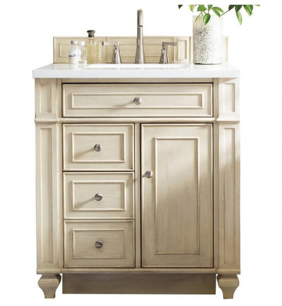 Bristol 30" Single Vanity, Vintage Vanilla, Married Top - Snow White Quartz