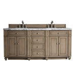 Bristol 72" Double Vanity, White Washed Walnut