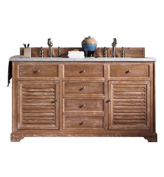 Savannah 60" Double Vanity Cabinet, Driftwood