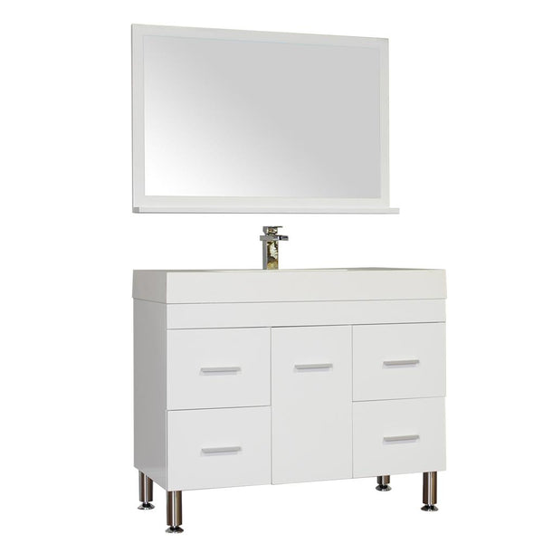 Ripley 39" Single Modern Bathroom Vanity in White without Mirror