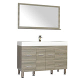 Ripley 47" Single Modern Bathroom Vanity Set in Gray with Mirror