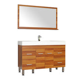 Ripley 47" Single Modern Bathroom Vanity Set in Cherry with Mirror