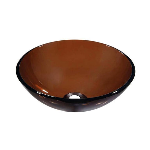 Dawn? Tempered glass vessel sink-round shape, brown glass