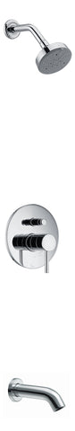Dawn? Pinnacles Series Shower Combo Set Wall Mounted Showerhead, Tub Spout with Trim, Chrome