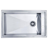 Dawn? Dual Mount Single Bowl Square Sink with Side Drain Hole & Two Pre-cut Faucet Holes on Side