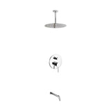 Aqua Rondo Shower Set w/ Ceiling Mount 12" Rain Shower and Tub Filler 