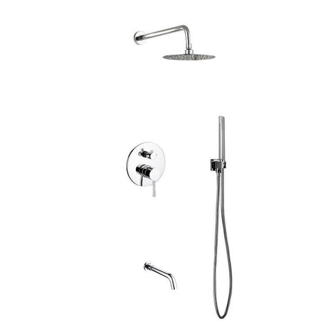 ˜˜Aqua Rondo Shower Set w/ 8" Rain Shower, Handheld and Tub Filler˜