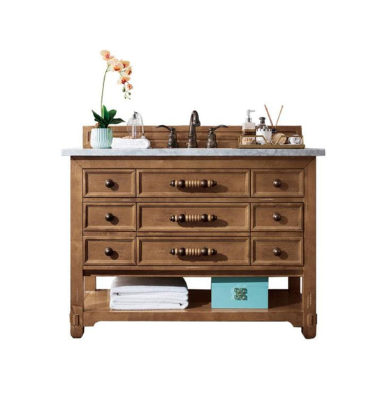 Malibu 48" Single Vanity Cabinet, Honey Alder