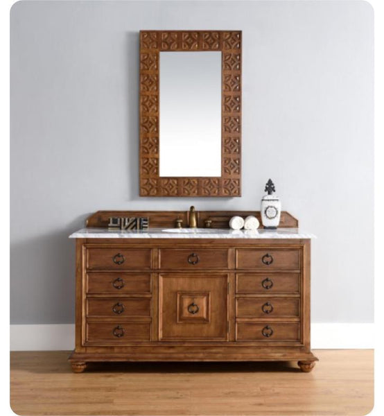 Mykonos 60" Single Vanity Cabinet w/ Drawers, Cinnamon