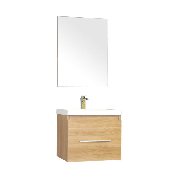 Ripley 24" Single Wall Mount Modern Bathroom Vanity in Light Oak without Mirror