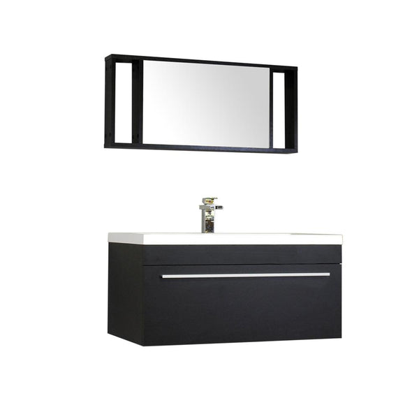 Ripley 36" Single Wall Mount Modern Bathroom Vanity in Black without Mirror