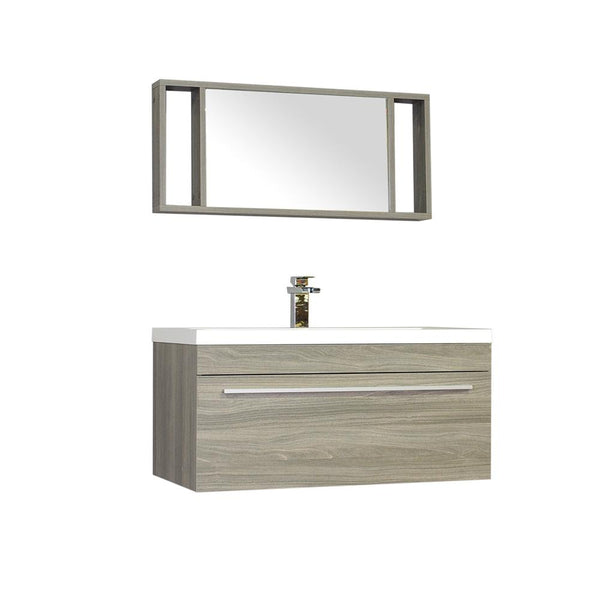 Ripley 36" Single Wall Mount Modern Bathroom Vanity in Gray without Mirror