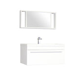 Ripley 36" Single Wall Mount Modern Bathroom Vanity in White without Mirror