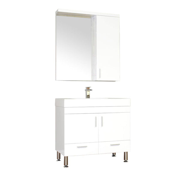 Ripley 36" Single Modern Bathroom Vanity in White without Mirror