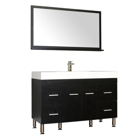 Ripley 47" Single Modern Bathroom Vanity in Black without Mirror