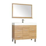 Ripley 39" Single Modern Bathroom Vanity Set in Light Oak with Mirror