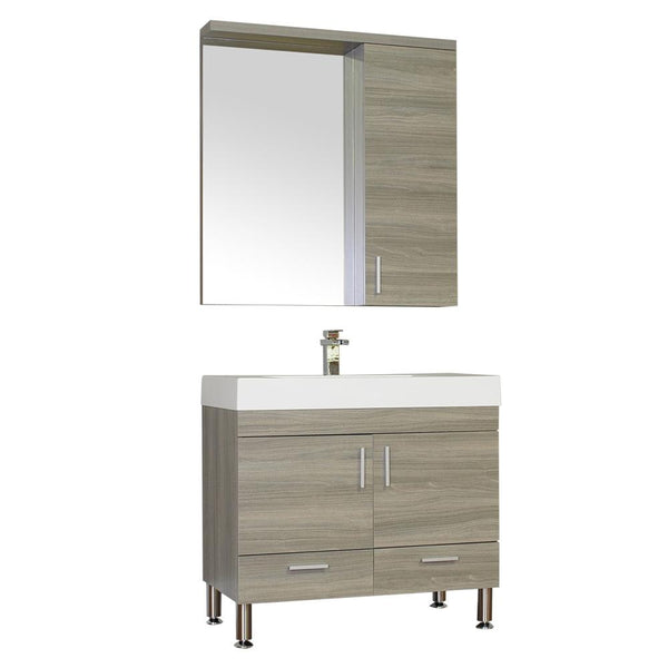 Ripley 36" Single Modern Bathroom Vanity in Gray without Mirror