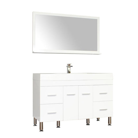 Ripley 47" Single Modern Bathroom Vanity in White without Mirror