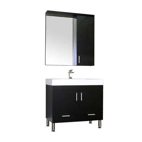 Ripley 36" Single Modern Bathroom Vanity in Black without Mirror