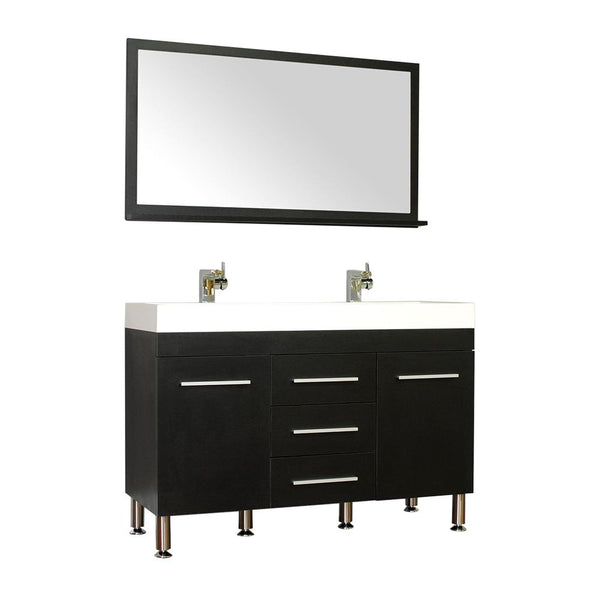 Ripley 48" Double Modern Bathroom Vanity in Black without Mirror